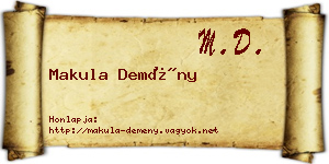 Makula Demény névjegykártya